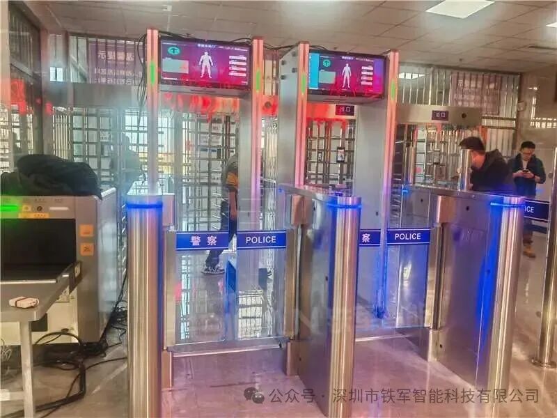 陜西省某監獄上線鐵軍智能加高防爬擺閘+探測門聯動系統